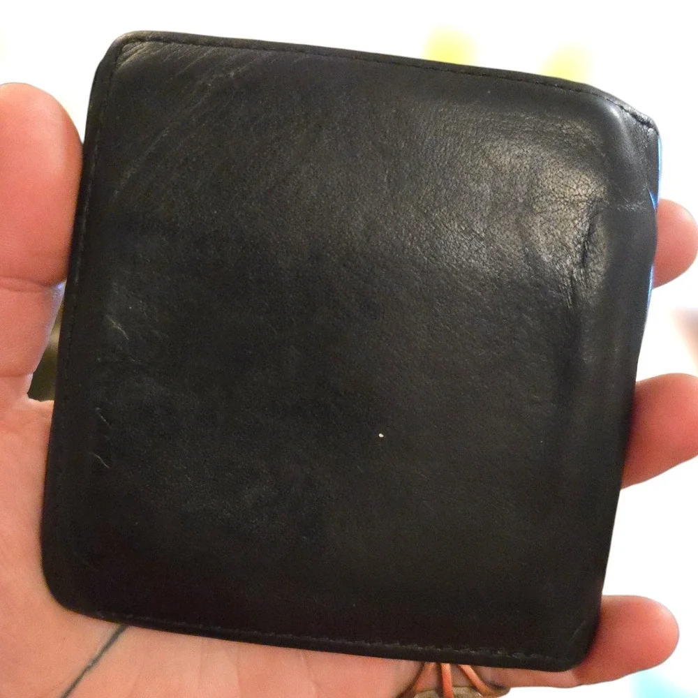 Harley Davidson Wallet Biker Motorcycle Black Leather Metal Logo Bifold GUC Moto